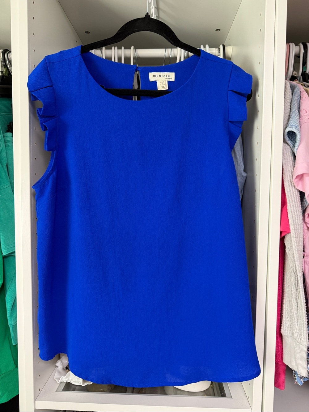Monteau Royal Blue Ruffle Sleeve Camisole